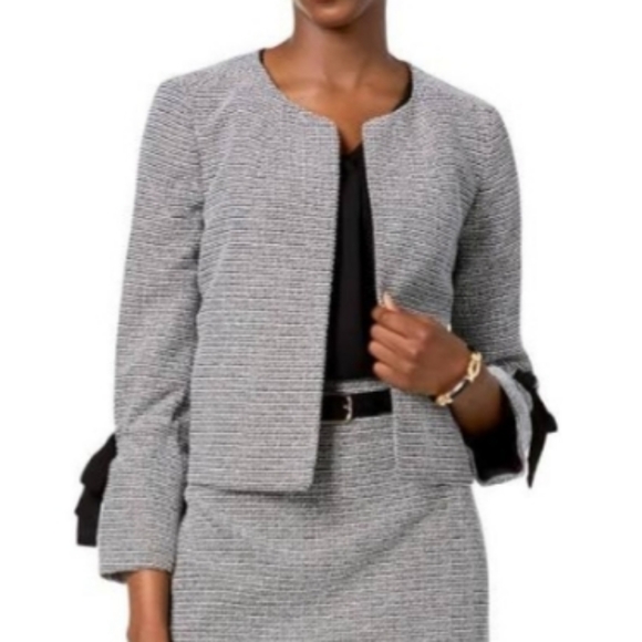 Nine West Classic Black & White Renaissance Blazer with Bell Sleeves